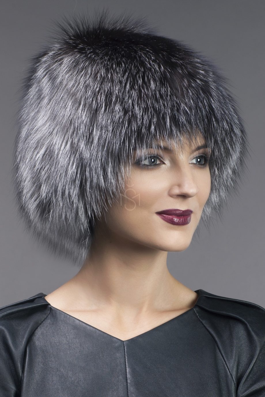 silver fox knitted hat